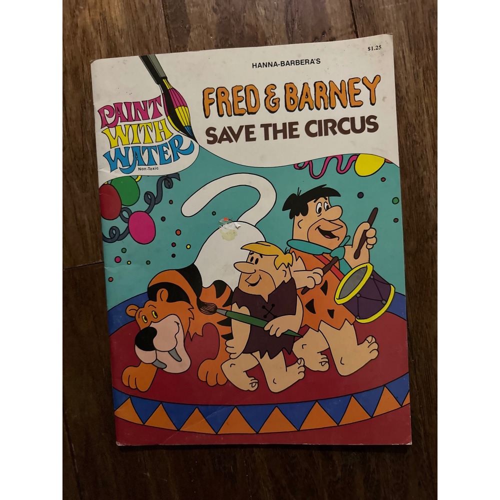 Hanna Barbera Fred Barney Save The Circus Paint‎ With Water Book Non Toxic